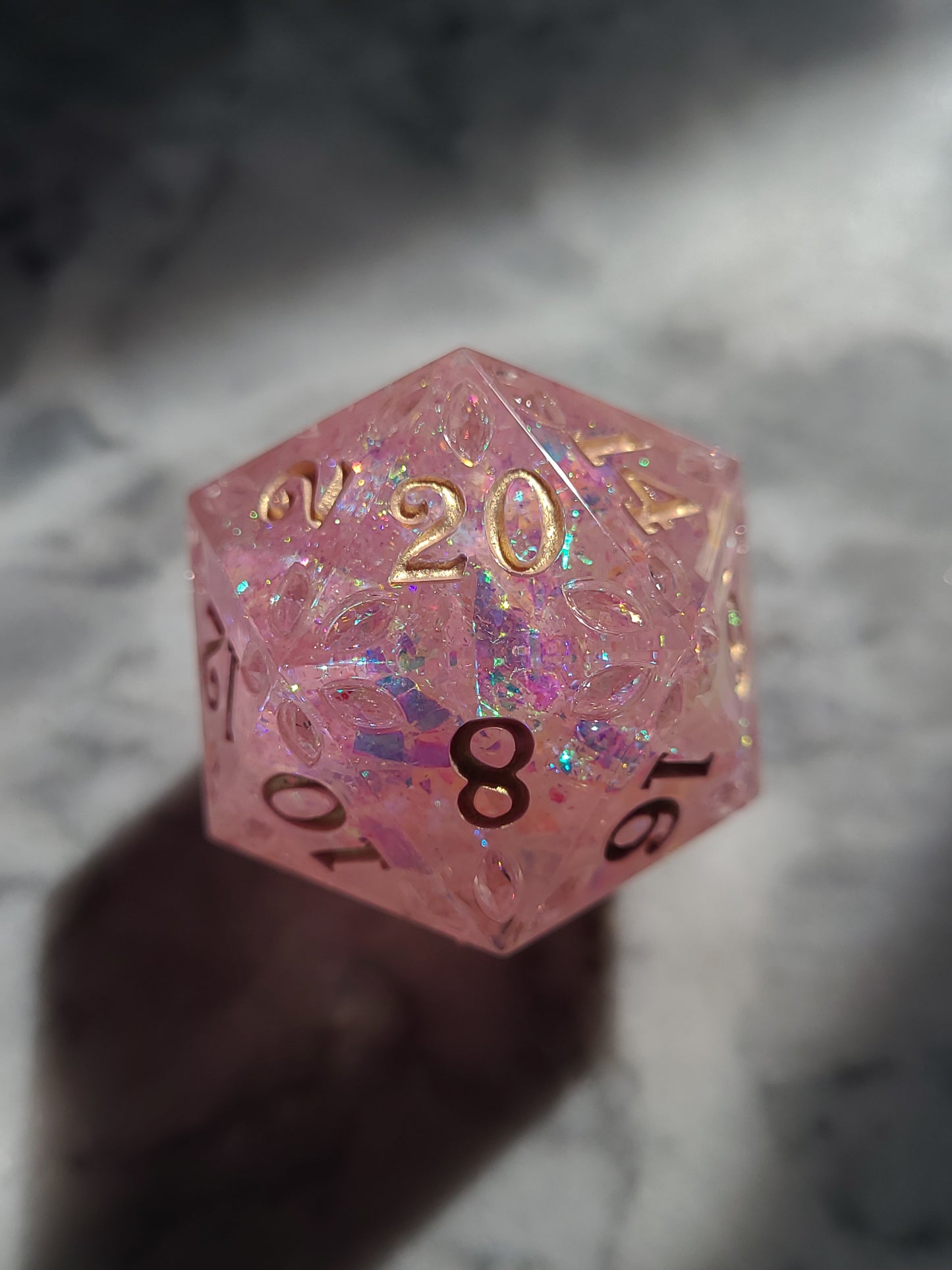 Gemburst: Feywild Quartz D20, 28mm