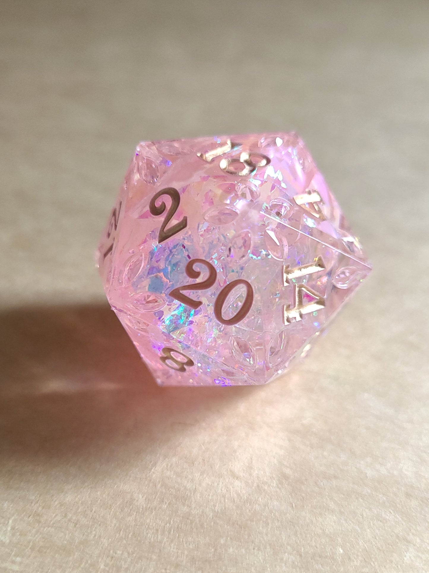 Gemburst: Feywild Quartz D20, 28mm