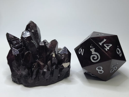 Bundle: Deep Red Crystal and Chonk D20 (33mm)