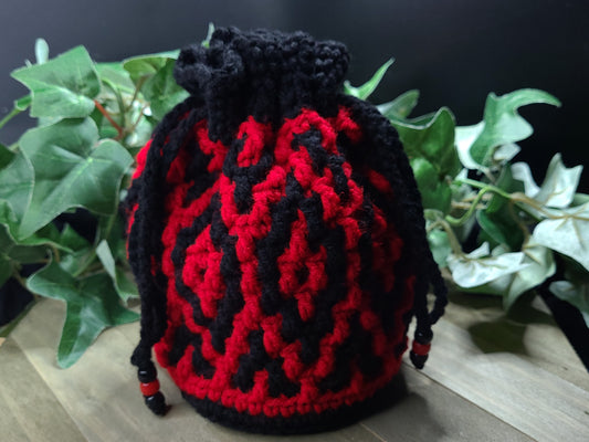 Dice Bag - Red/Black (Large)
