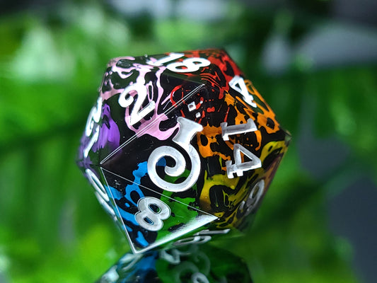 Rainbow Swirl D20 (logo)