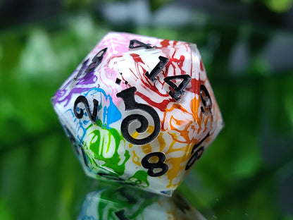 Rainbow Swirl - Inverted D20 (logo)