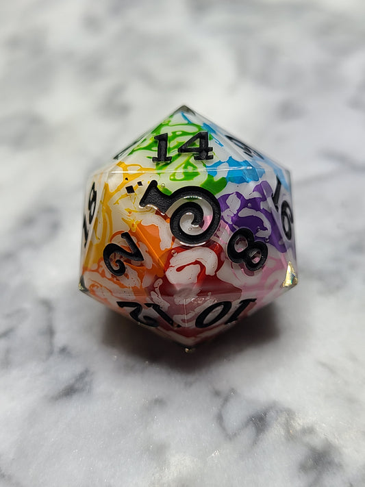 Rainbow Swirl - Inverted D20 (logo)