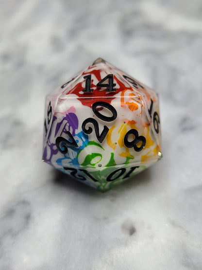 Rainbow Swirl - Inverted D20